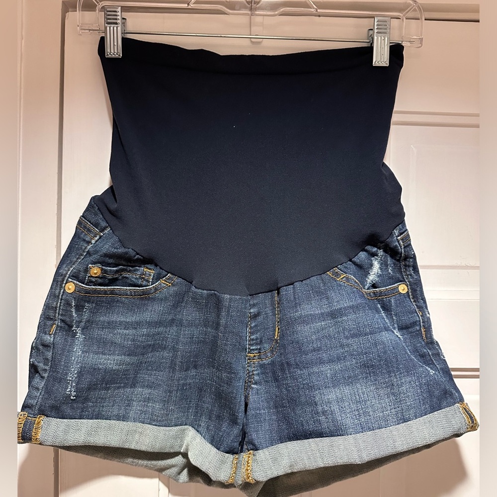 Luxe Essentials Denim Maternity Shorts
